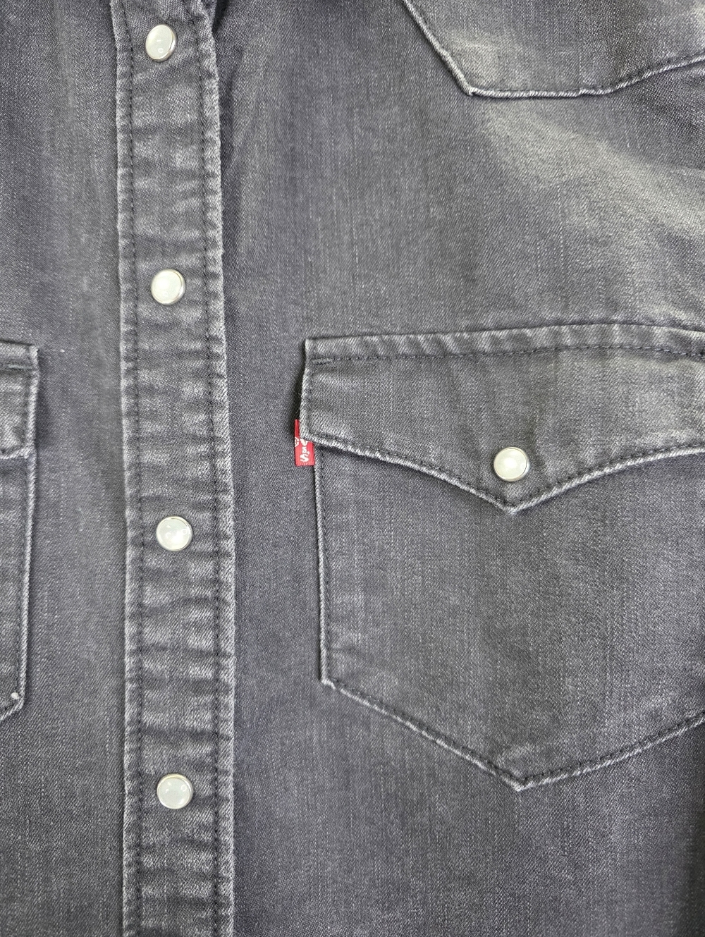 Levi’s Womens Pearl Snap Denim Western Shirt Long Sleeve Standard Fit Size Small - Picture 8 of 12